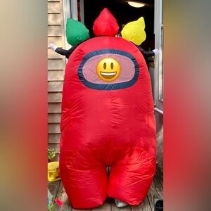 Inflatable Red Among Us Kids Costume With Fan & LED Lights